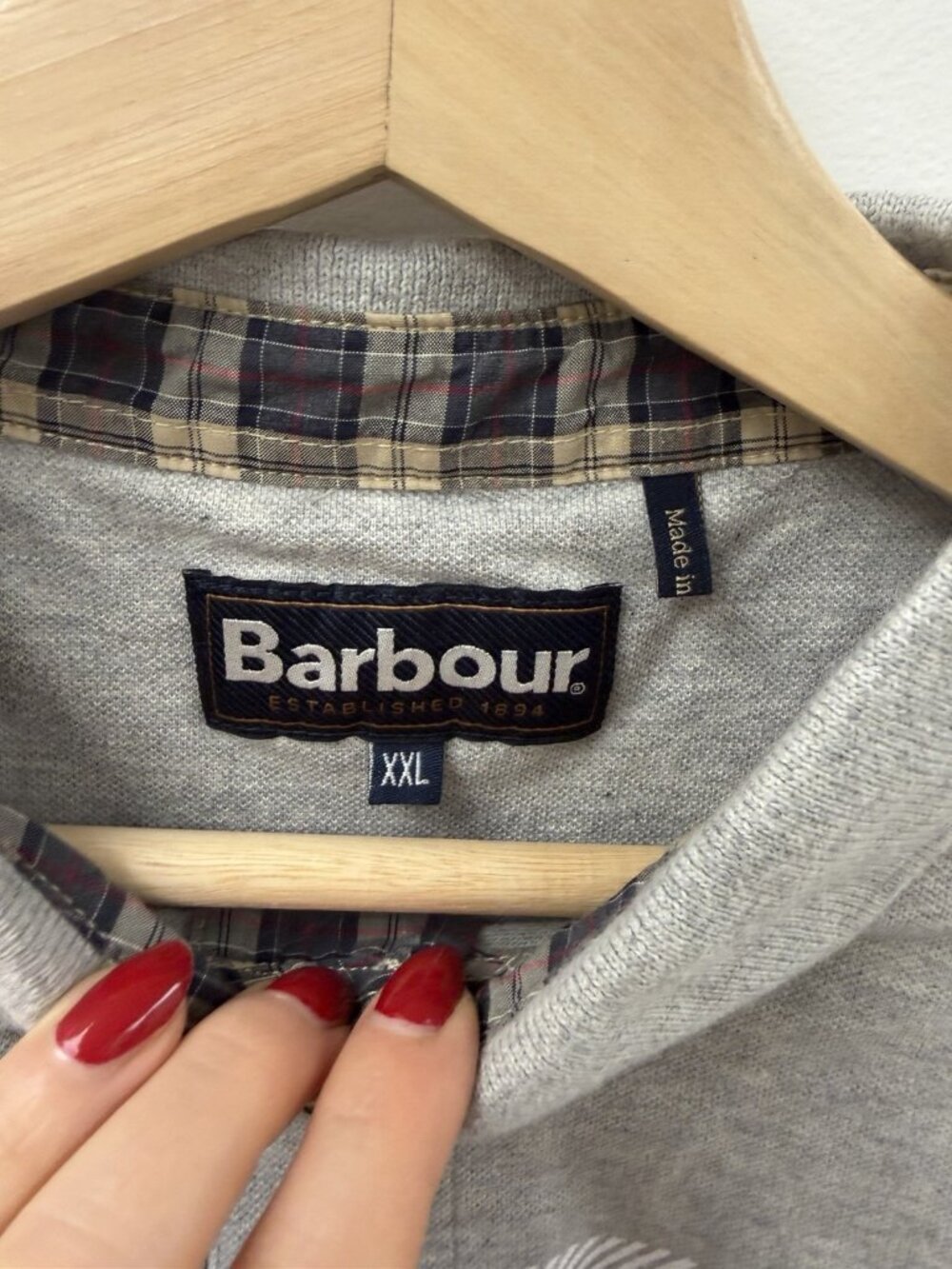 Barbour Blaine Tartan Short Sleeved Polo Shirt Classic Casual Preppy Sz XXL Grey - Picture 6 of 10